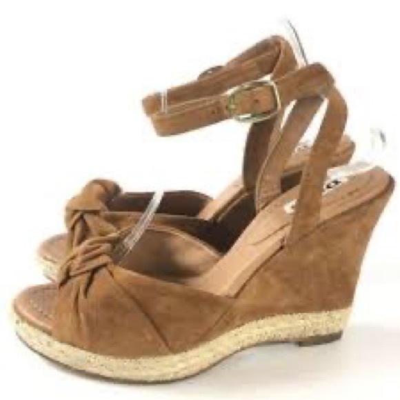 Dune London Black Ankle Strap Genuine Suede Wedge Heels Sandals Size 39 - Picture 6 of 6